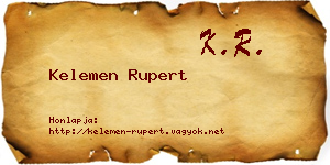 Kelemen Rupert névjegykártya